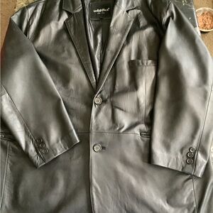 United face vintage men’s genuine black leather blazer size 4X